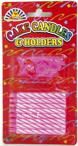 Cake Candles & Holders - Pink